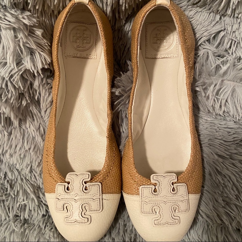 Tory Burch Carita Ballet Straw Flats